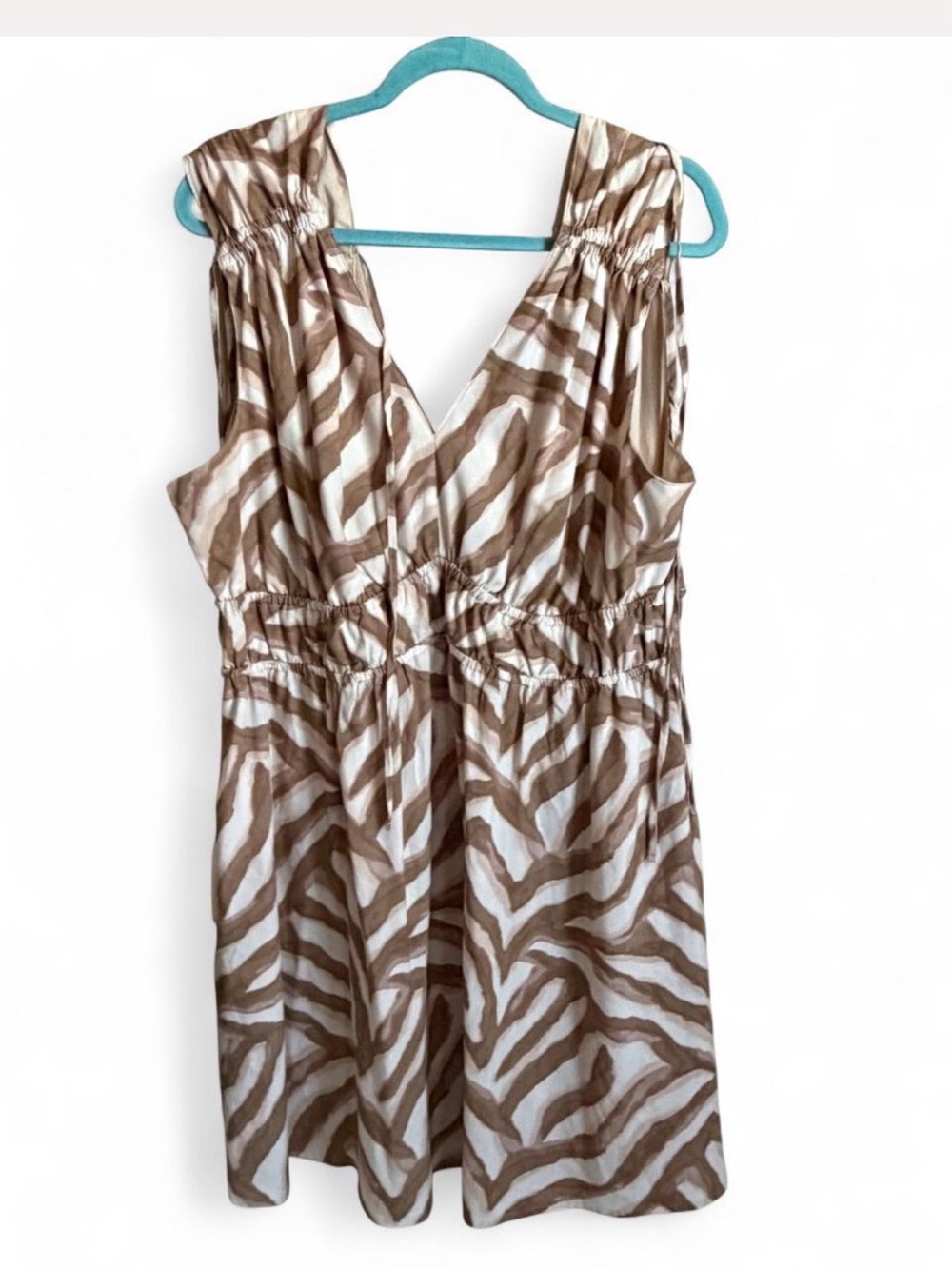 Time and Tru Brown and White Zebra Print Mini Dress